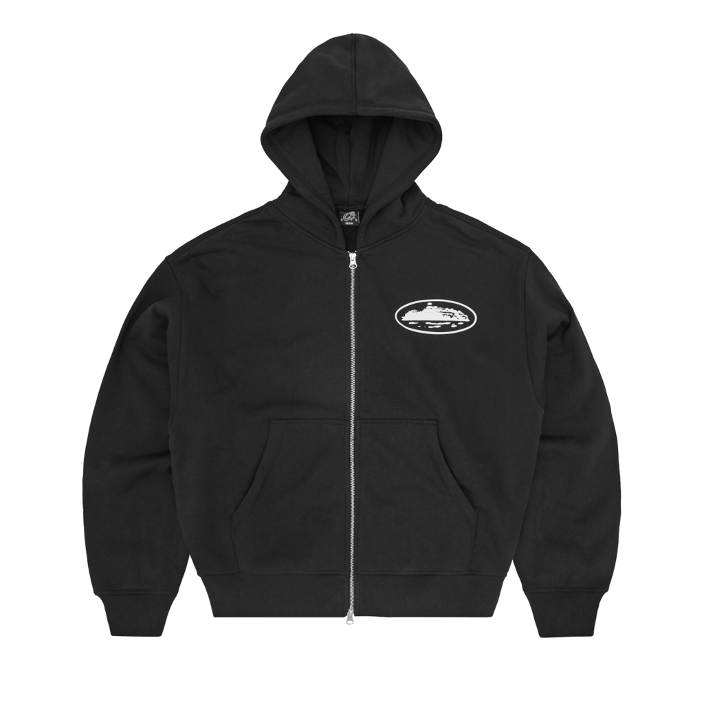 ISLAND PUFF PRINT ZIP HOODIE [BLACK]