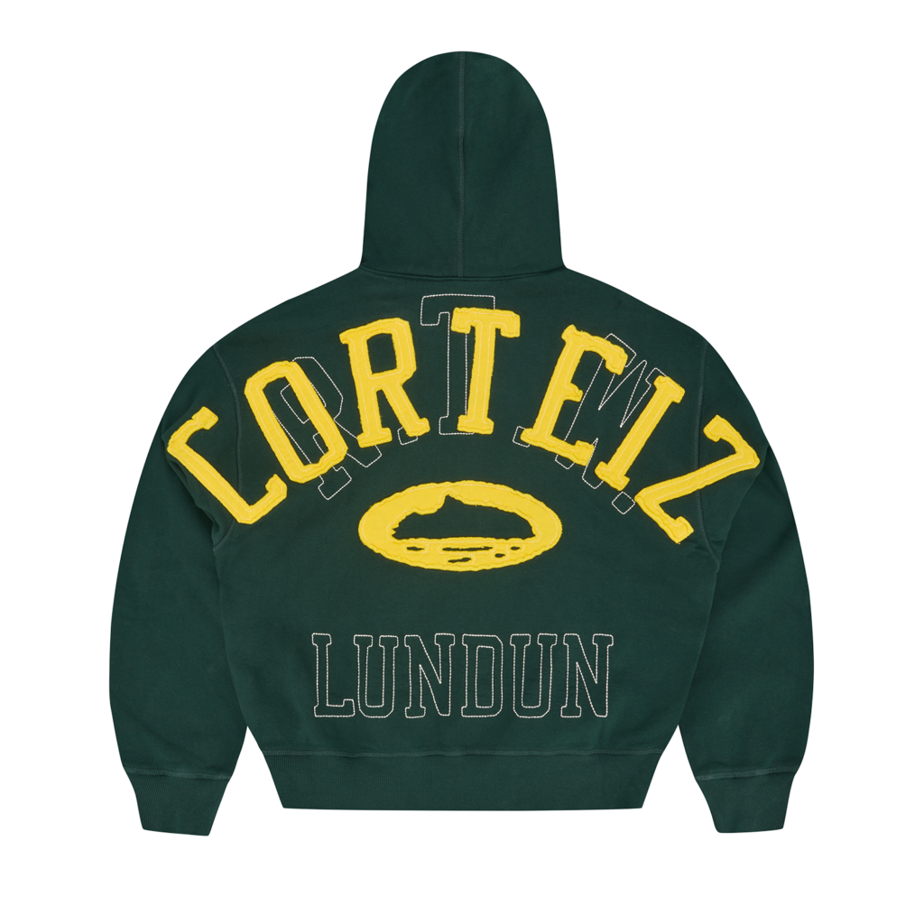 LUNDUN STITCH ZIP HOODIE [FOREST / YELLOW]